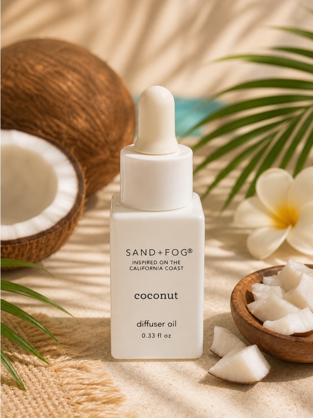 SAND+FOG Coconut Diffuser Oil .33 fl oz./10 mL - White Bottle